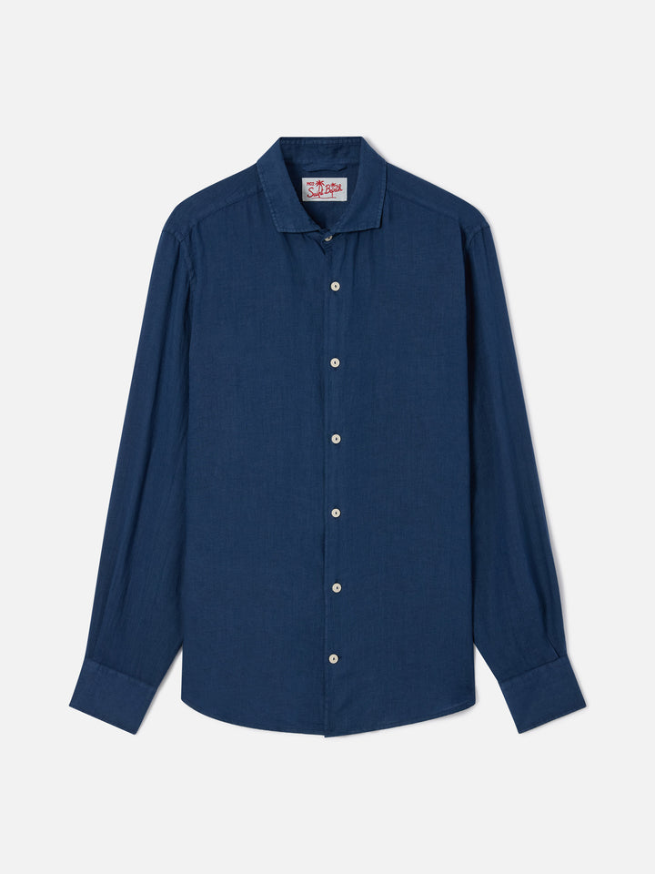 Pamplona navy blue linen shirt