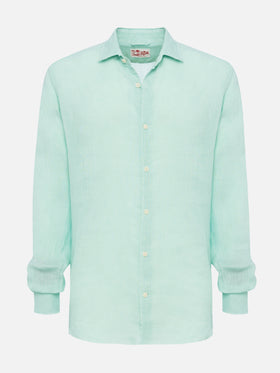 Sage green linen shirt Pamplona - MC2 Saint Barth
