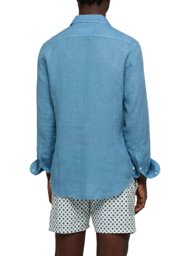 Dusty blue linen shirt Pamplona - MC2 Saint Barth