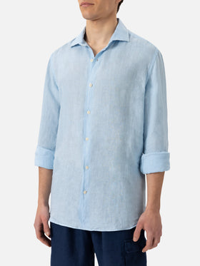 Light blue linen shirt Pamplona - MC2 Saint Barth
