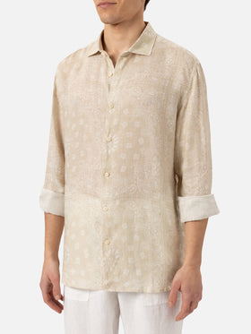 Linen shirt Pamplona with bandanna print - MC2 Saint Barth