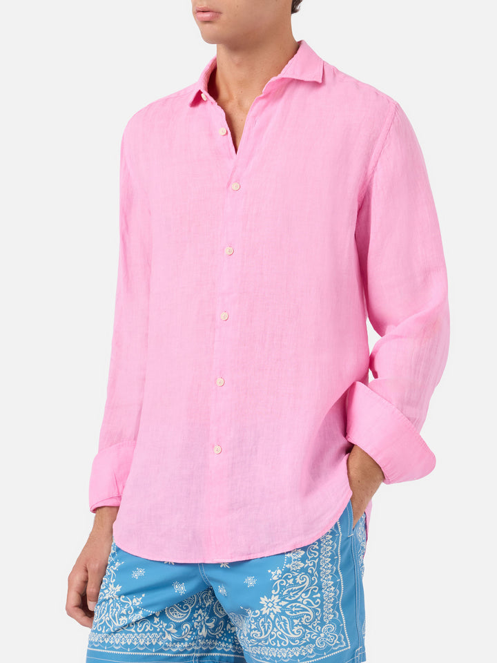 Camisa de lino rosa Pamplona 