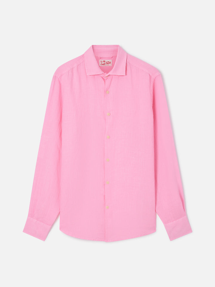 Pamplona fluo pink linen shirt