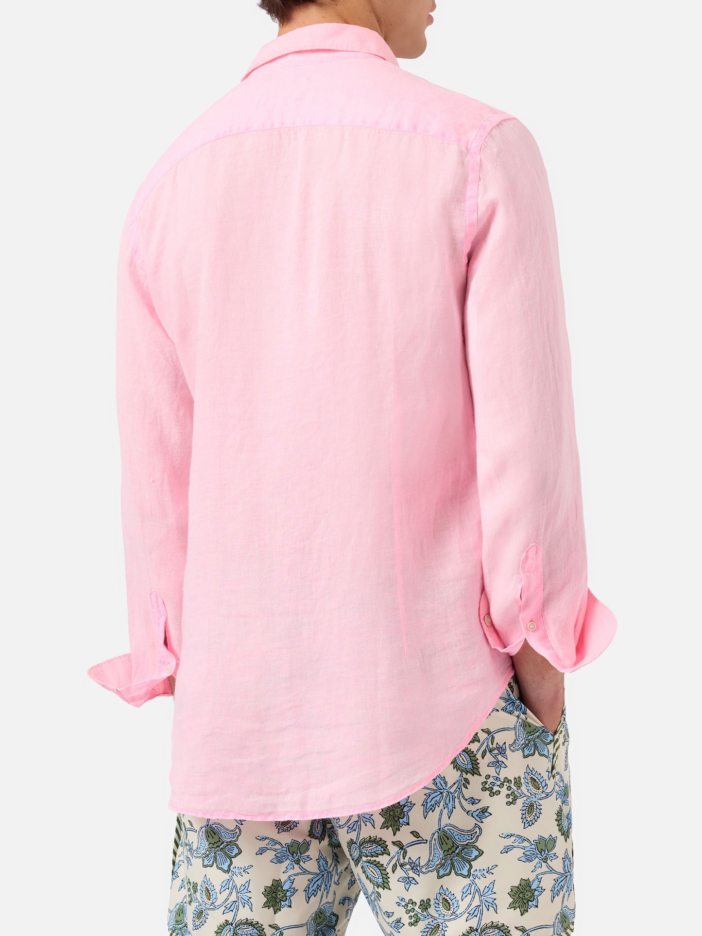 Pamplona watercolor pink linen shirt
