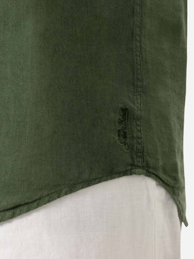Military green linen shirt Pamplona - MC2 Saint Barth