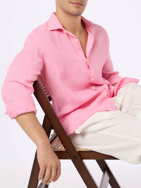 Man pink linen shirt Pamplona - MC2 Saint Barth