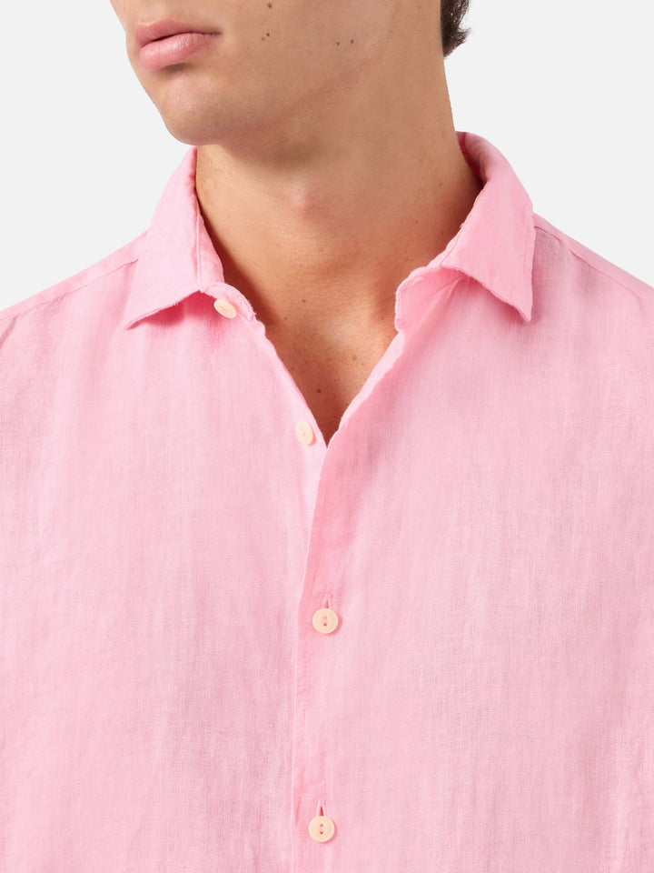 Camisa de lino rosa Pamplona 