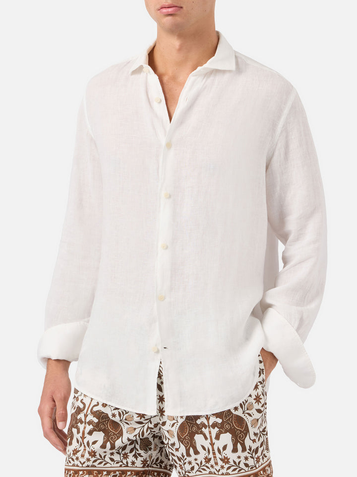 Chemise en lin Pamplona en blanc 