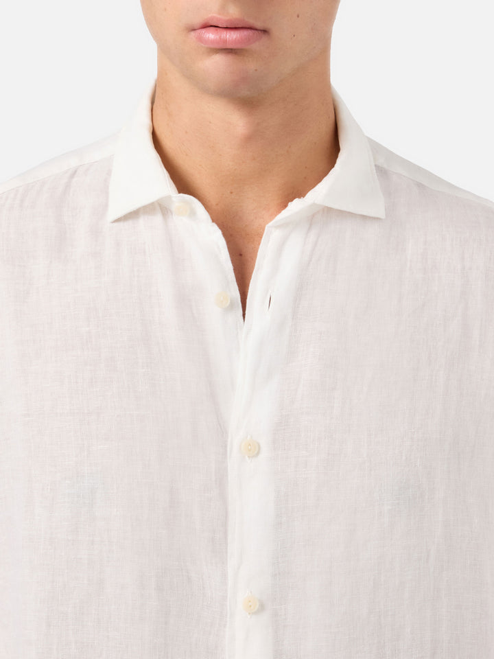 Chemise en lin Pamplona en blanc 