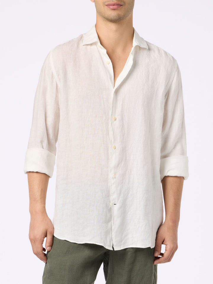 Man white linen shirt Pamplona - MC2 Saint Barth