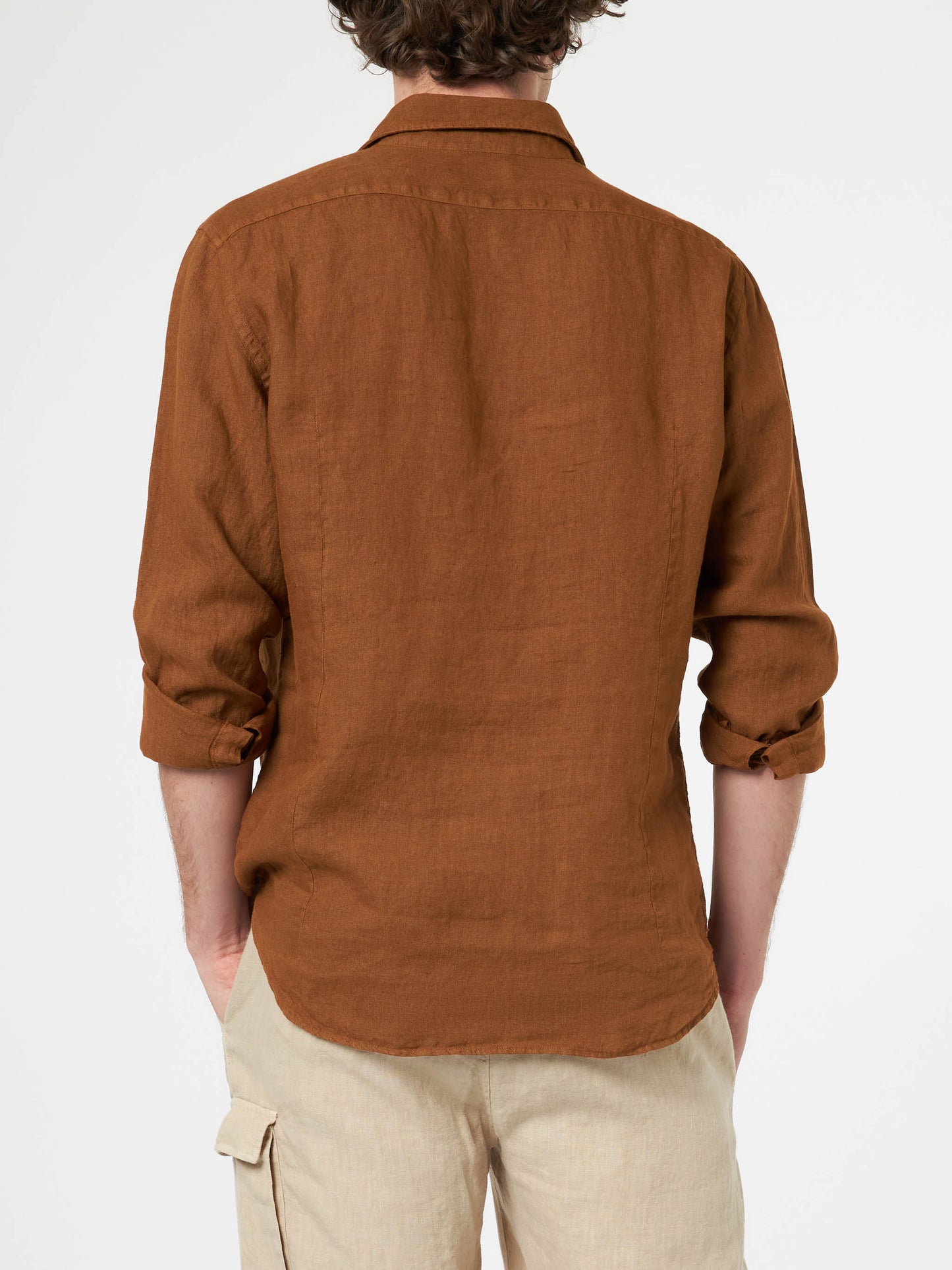 Man camel linen shirt Pamplona - MC2 Saint Barth