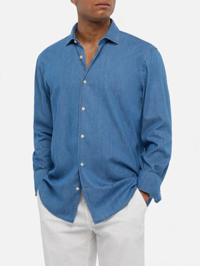 Camisa de chambray azul denim oscuro Pamplona 