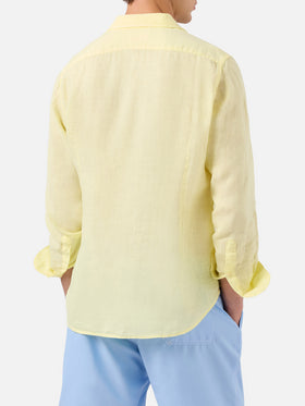 Pamplona linen shirt in pale yellow