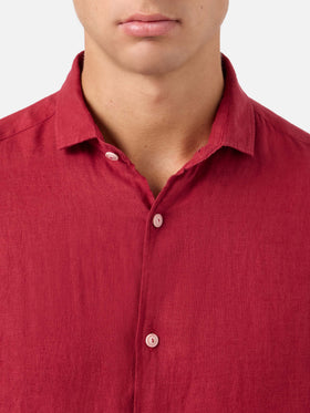 Pamplona burgundy linen shirt