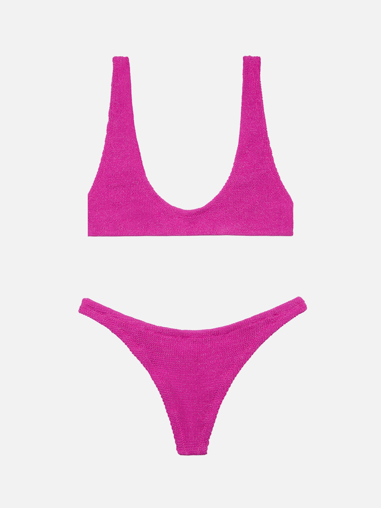 Bikini a bralette Pamy Naomi in crinkle lurex color fucsia