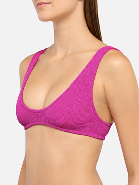 Bikini a bralette Pamy Naomi in crinkle lurex color fucsia