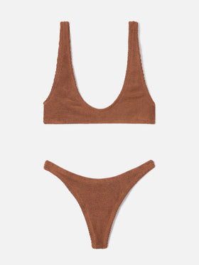 Pamy Naomi brown crinkle bikini