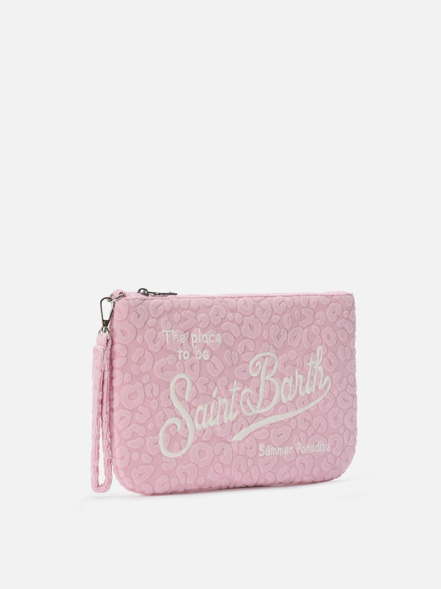 Parisienne Sponge pouch con motivo leopardato in rilievo e trcolla removibile 