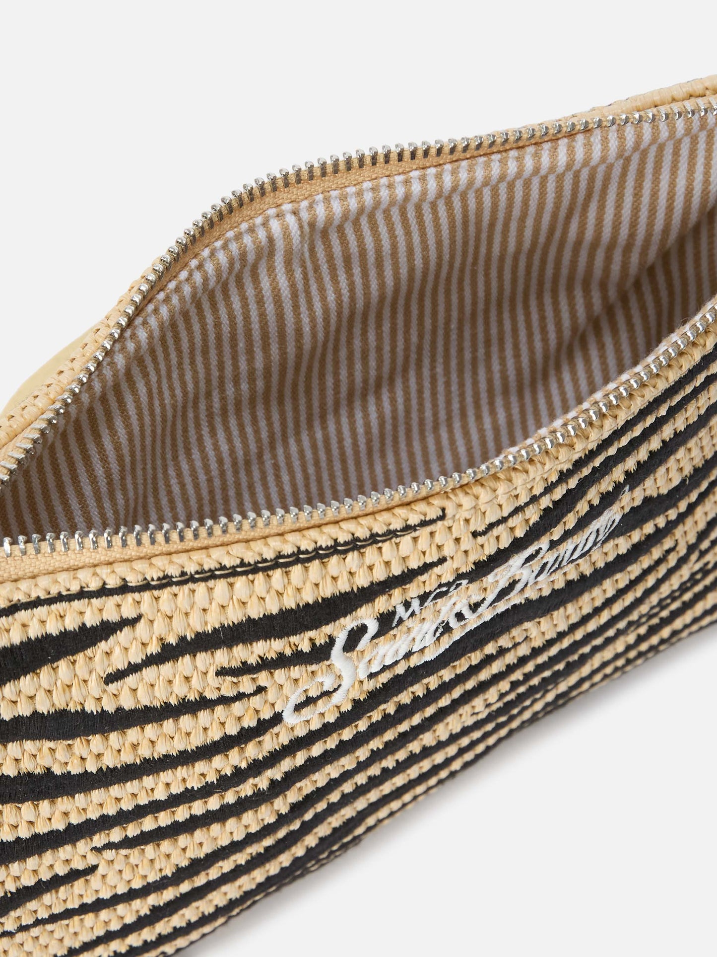 Parisienne embroidered zebra pouch  with removable strap