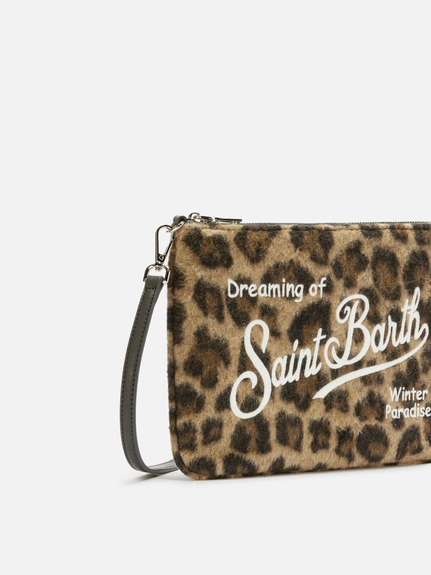 Borsa crossbody Parisienne Felt in misto lana leopardata
