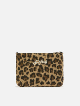 Borsa crossbody Parisienne Felt in misto lana leopardata