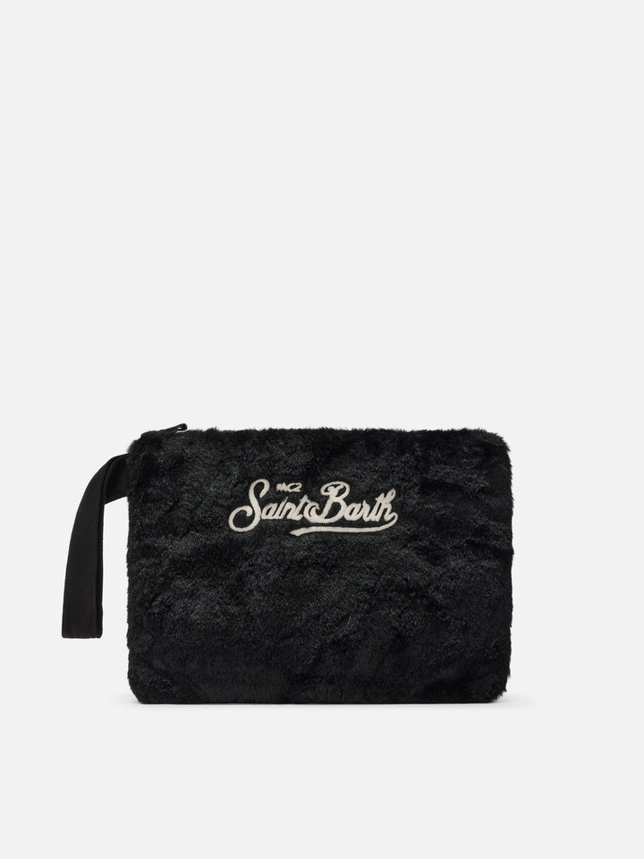Pochette Pareasy in faux fur nero
