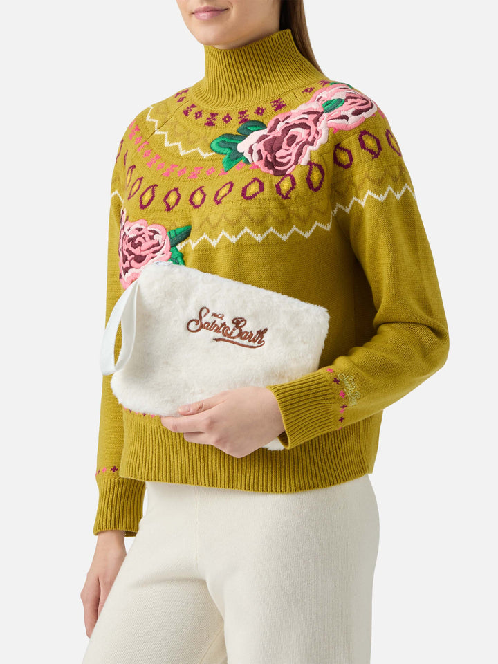 Pareasy-Beutel aus weißem Kunstpelz