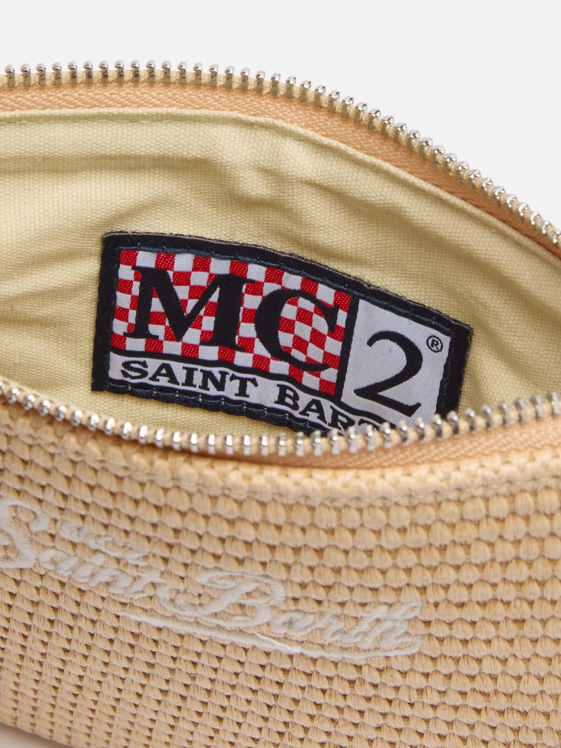 Beige Parisienne Straw mini pouch bag - MC2 Saint Barth