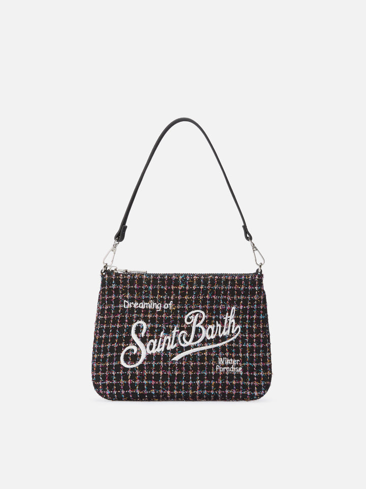 Parisienne Mini Shoulder Bag in shiny black tweed