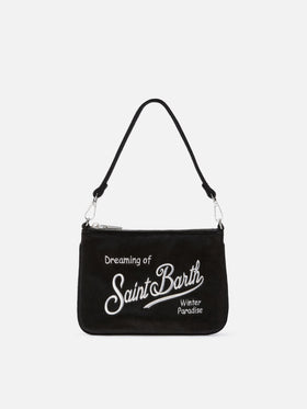Borsetta a spalla Parisienne Mini Velvet nera