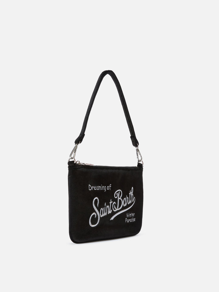 Borsetta a spalla Parisienne Mini Velvet nera