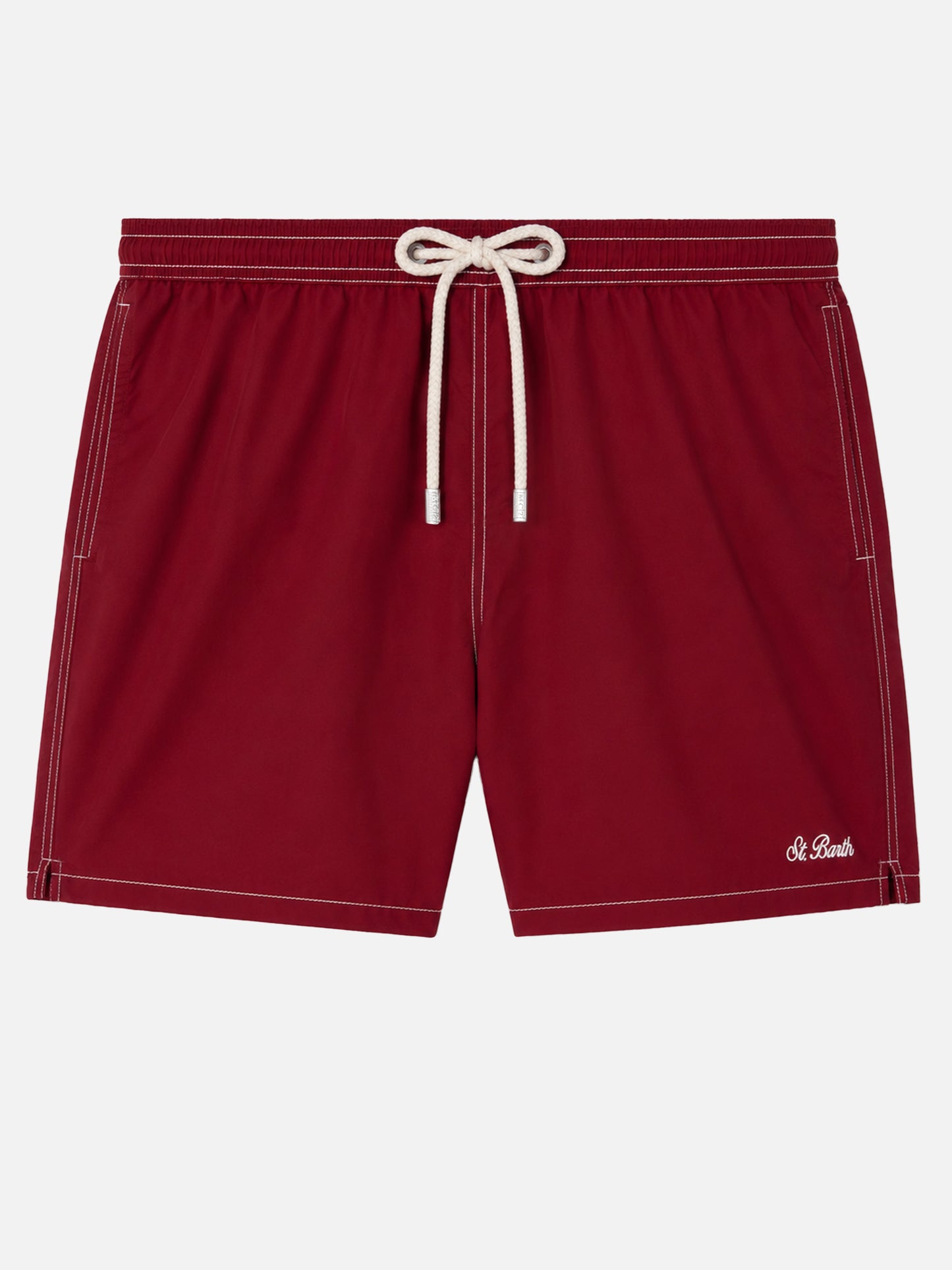 Short de bain léger classique mi-long Patmos bordeaux 