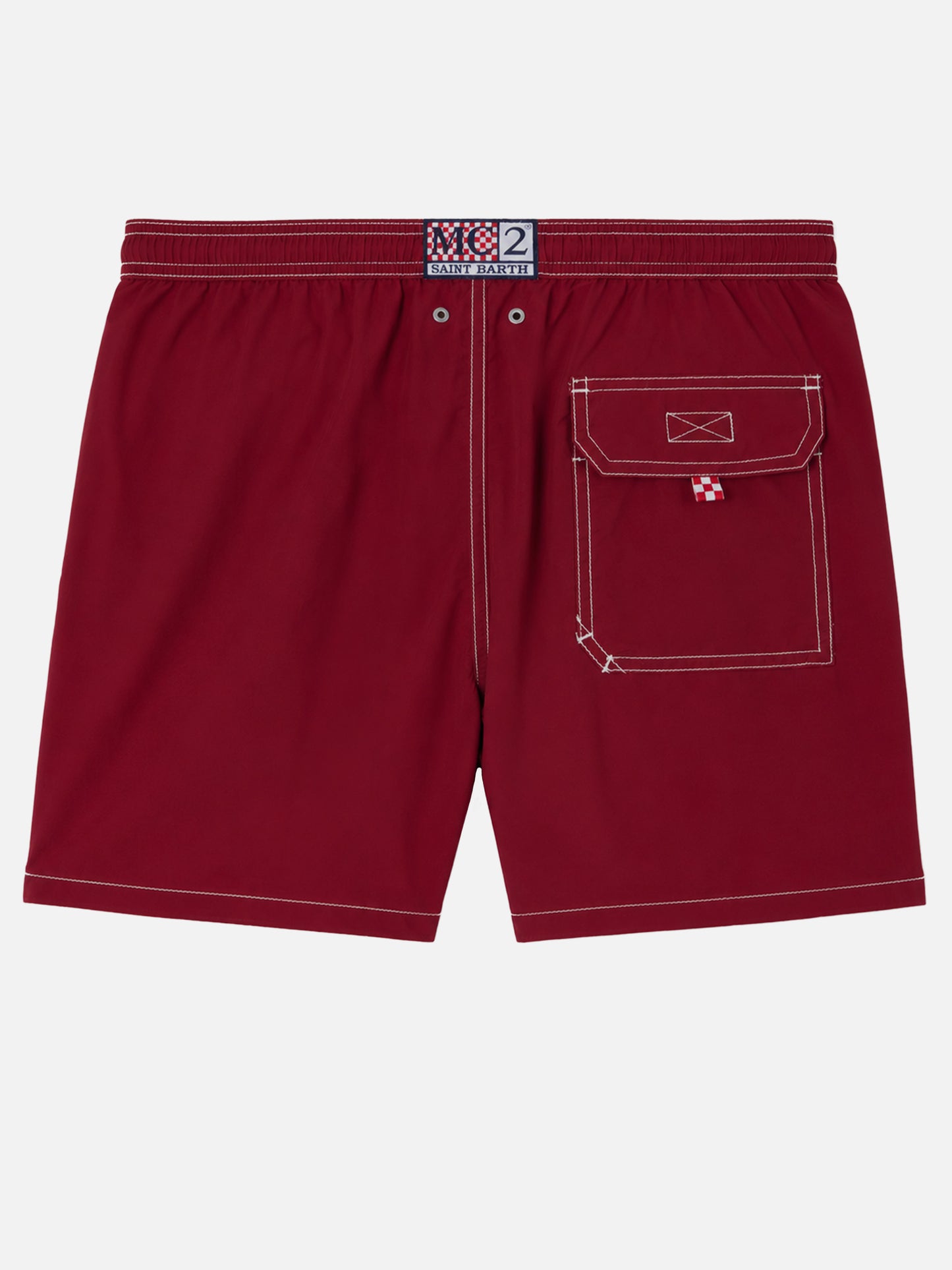 Short de bain léger classique mi-long Patmos bordeaux 