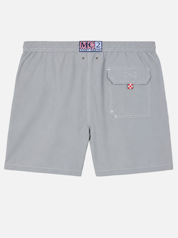 Graue klassische Badeshorts in mittlerer Länge Patmos 