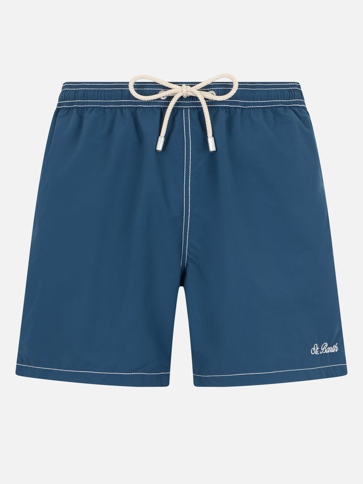 Navy blue classic light swim shorts Patmos - MC2 Saint Barth