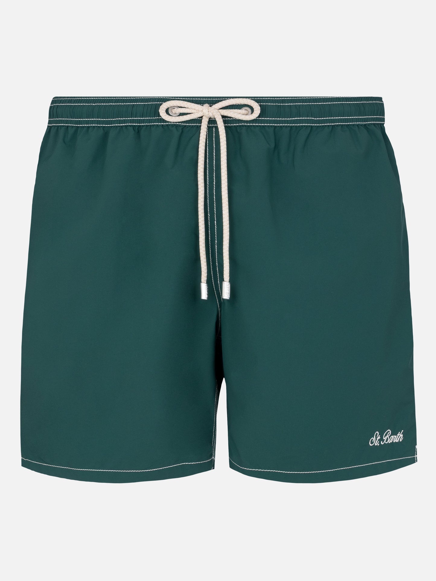 Green mid-length classic light swim shorts Patmos - MC2 Saint Barth