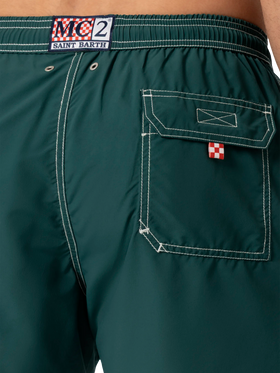 Green mid-length classic light swim shorts Patmos - MC2 Saint Barth