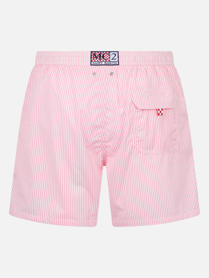 Man seersucker striped swim shorts Patmos