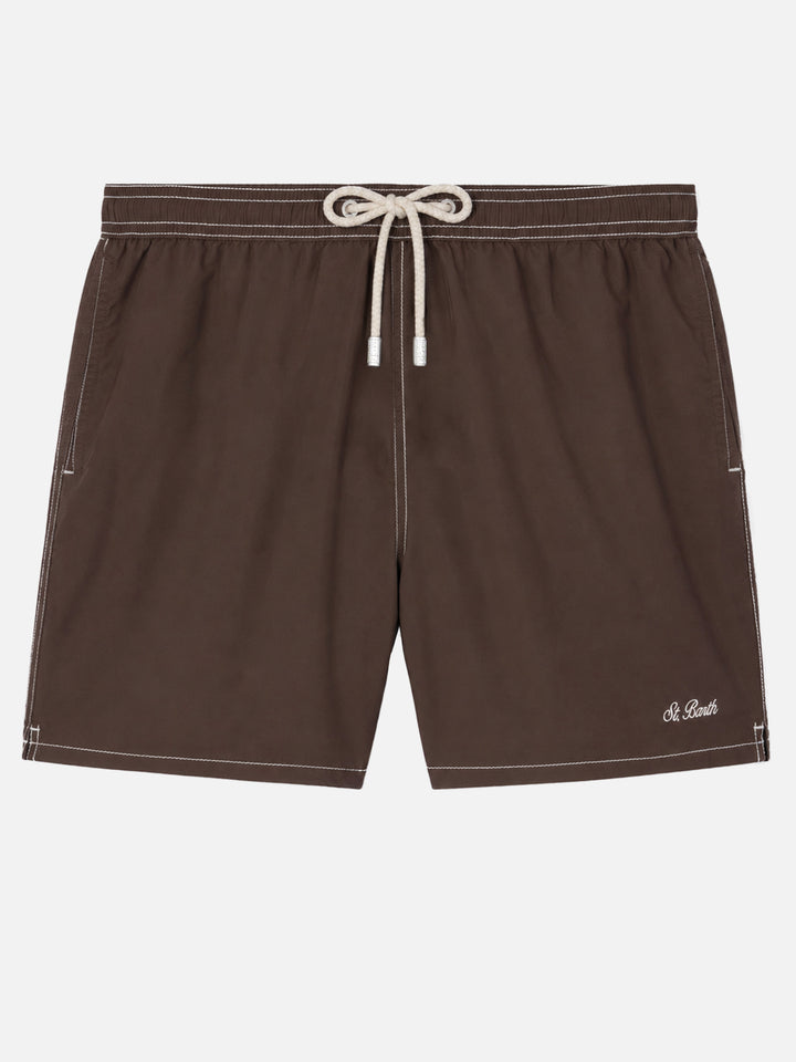Short de bain classique léger mi-long camel Patmos 