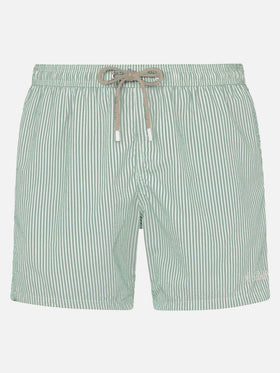Patmos Badeshorts aus Seersucker in Salbeigrün mit Streifen, klassisch leicht