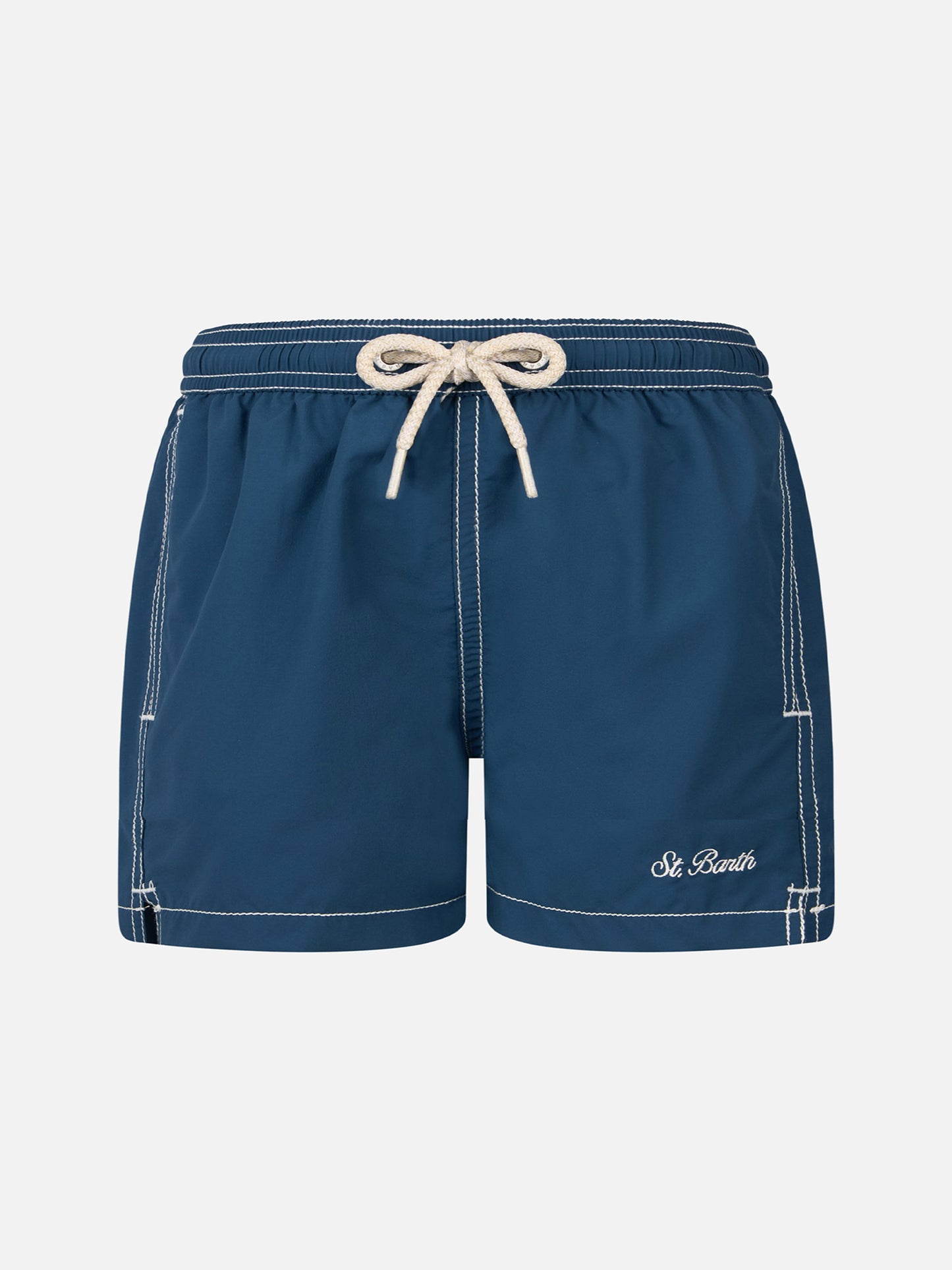 Boy navy blue mid-length swim shorts Patmos Jr - MC2 Saint Barth