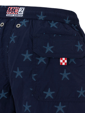 Patmos Jr mid-length swim shorts with seastar jacquard - MC2 Saint Barth