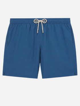 Short de bain Patmos coloris dusty avec effet usé et broderie logo 
