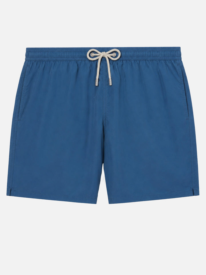 Patmos Badeshorts in Dusty mit Used-Effekt und Logo-Stickerei 