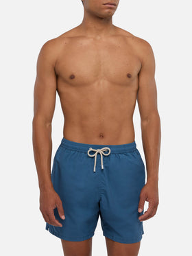 Short de bain Patmos coloris dusty avec effet usé et broderie logo 