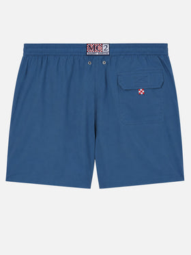Short de bain Patmos coloris dusty avec effet usé et broderie logo 