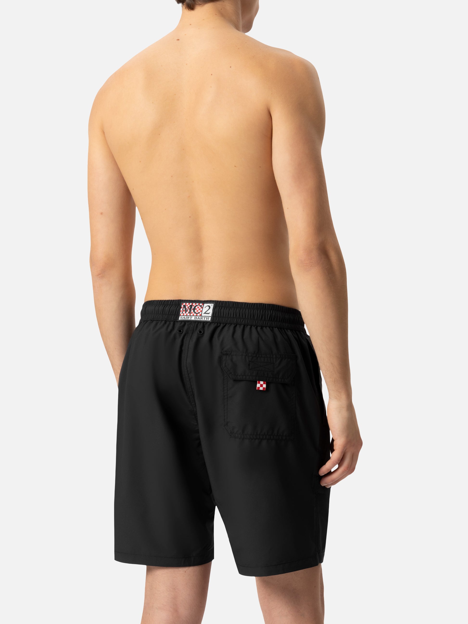 Black long swim shorts Patmos - MC2 Saint Barth
