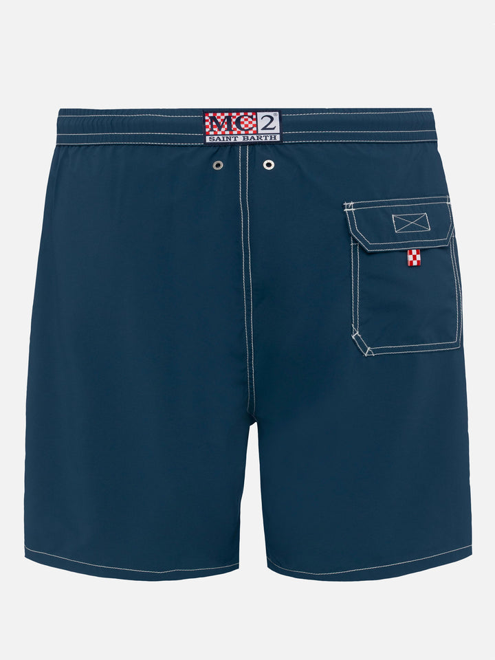 Marineblaue lange Badeshorts Patmos
