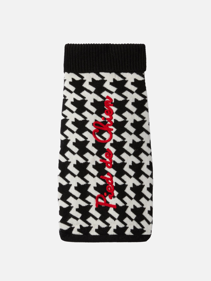 Dog sweater with Pied de Chien embroidery