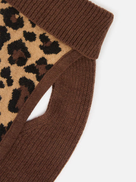 Pulldoger-Hundepullover mit Leopardenprint und Monella-Stickerei 